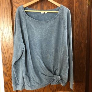 Long sleeve tie front sweatshirt